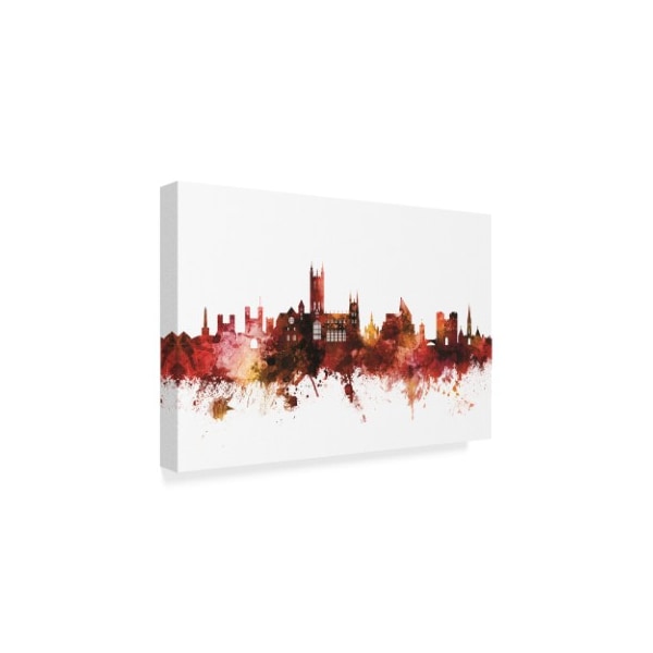 Michael Tompsett 'Canterbury England Skyline Red' Canvas Art,12x19